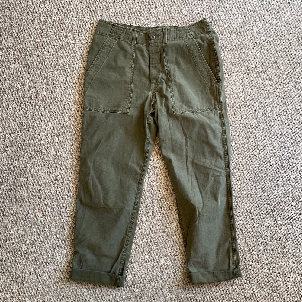 Imogene + Willie Men's Oliver Military Trouser in Olive Green 32W
